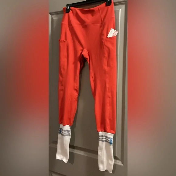 NWT Free People FP Movement Sock it To Me Leggings in Flame Orange Size M - Picture 6 of 16